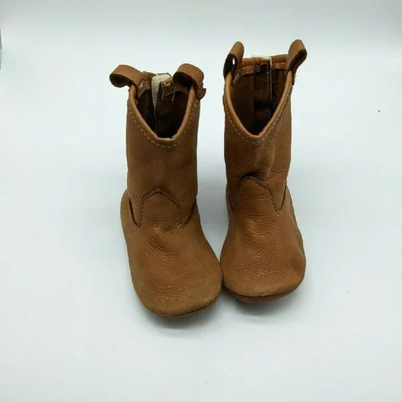 TAOS Leather Western Soft Sole velcroback Brown Booties Baby/Toddler OS - Picture 2 of 10